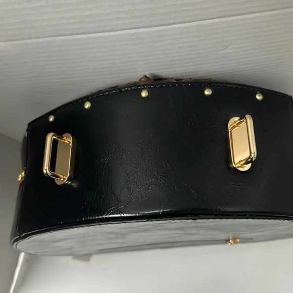 BLACK Real Working Clock Handbag NEW - Picture 5 of 12